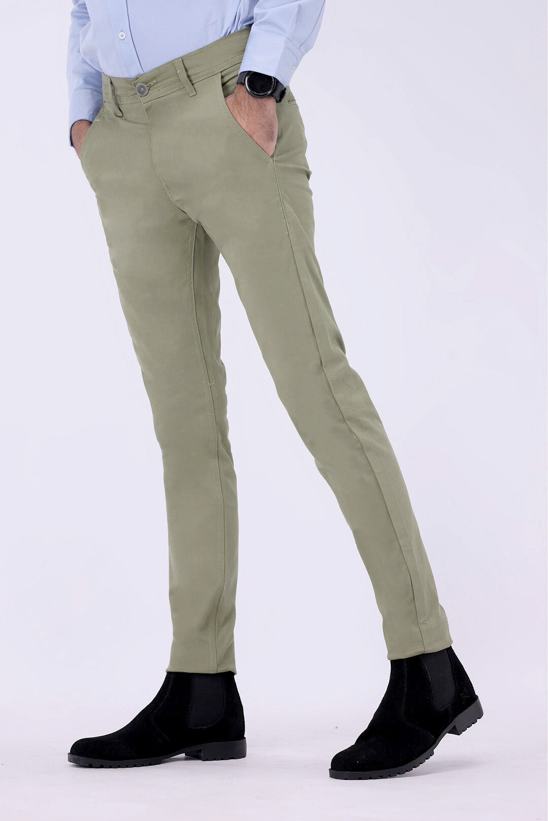 FT Cotton Chinos Pant - Olive Green
