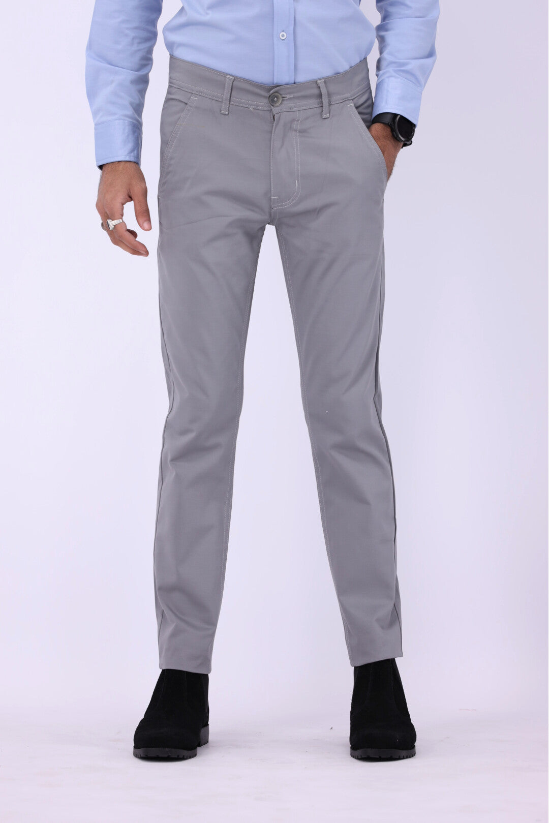 FT Cotton Chinos Pant - Grey