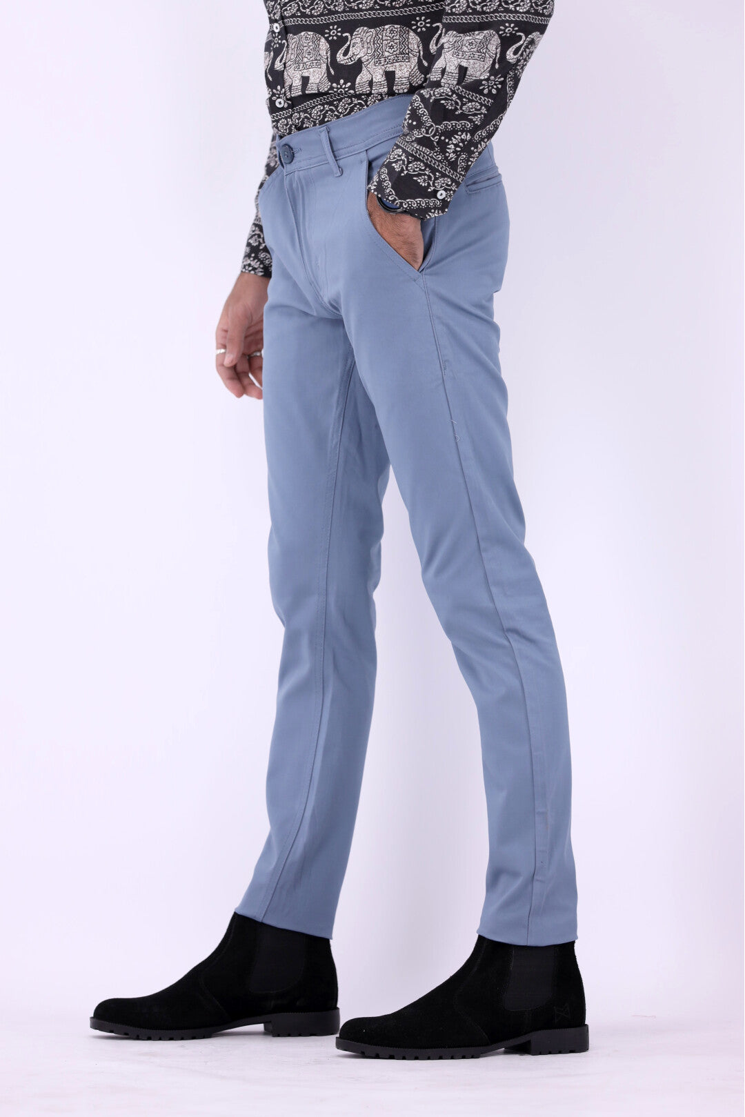 FT Cotton Chinos Pant - Light Blue