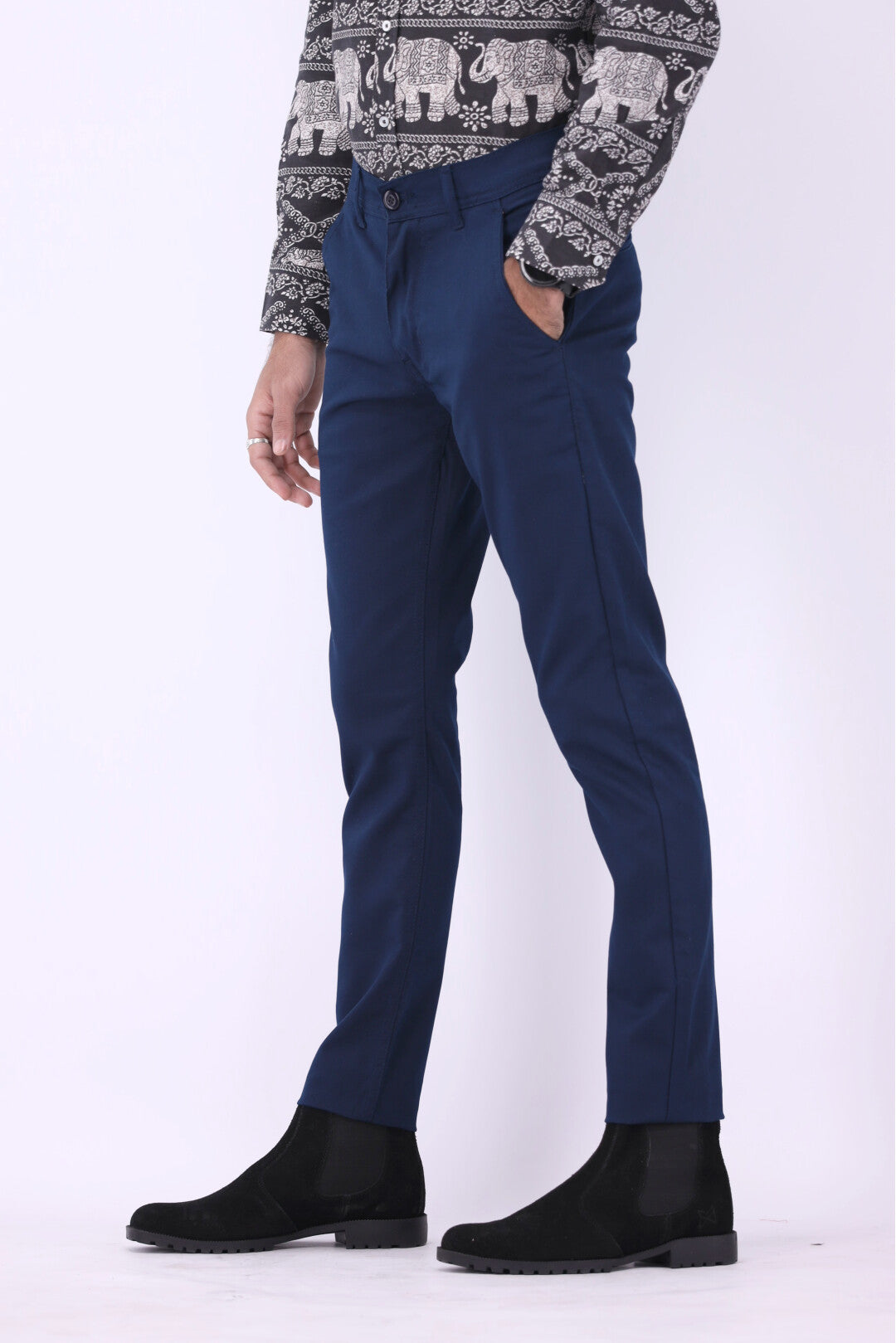 FT Cotton Chinos Pant - Blue