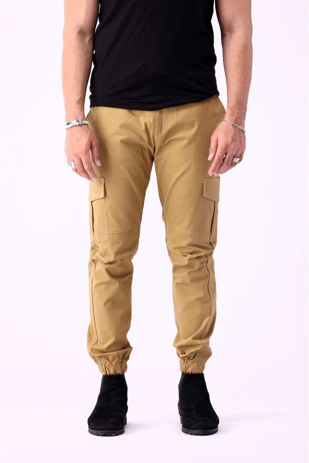 Cargo Six Pocket Trousers for Men, Beige 6 Pocket Cargo Pant