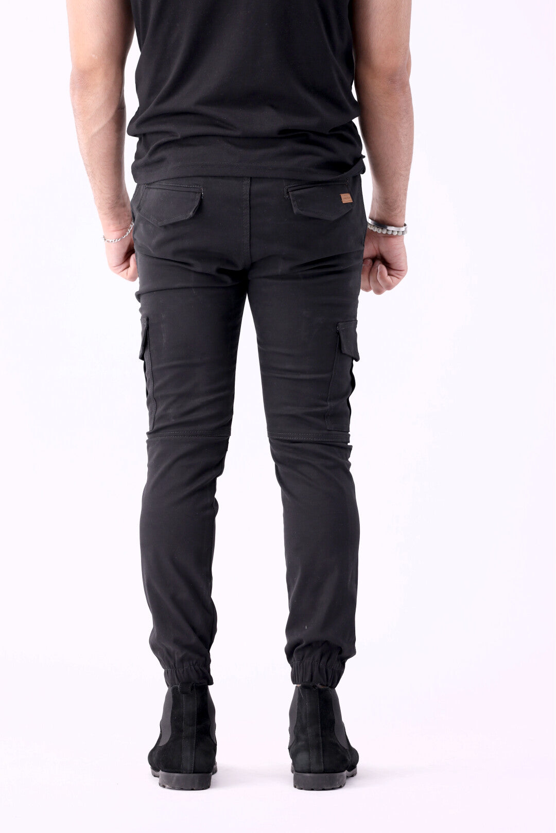 Black Lightweight Cargo Six Pocket Trousers for Men, 6 Pocket Cargo Pant