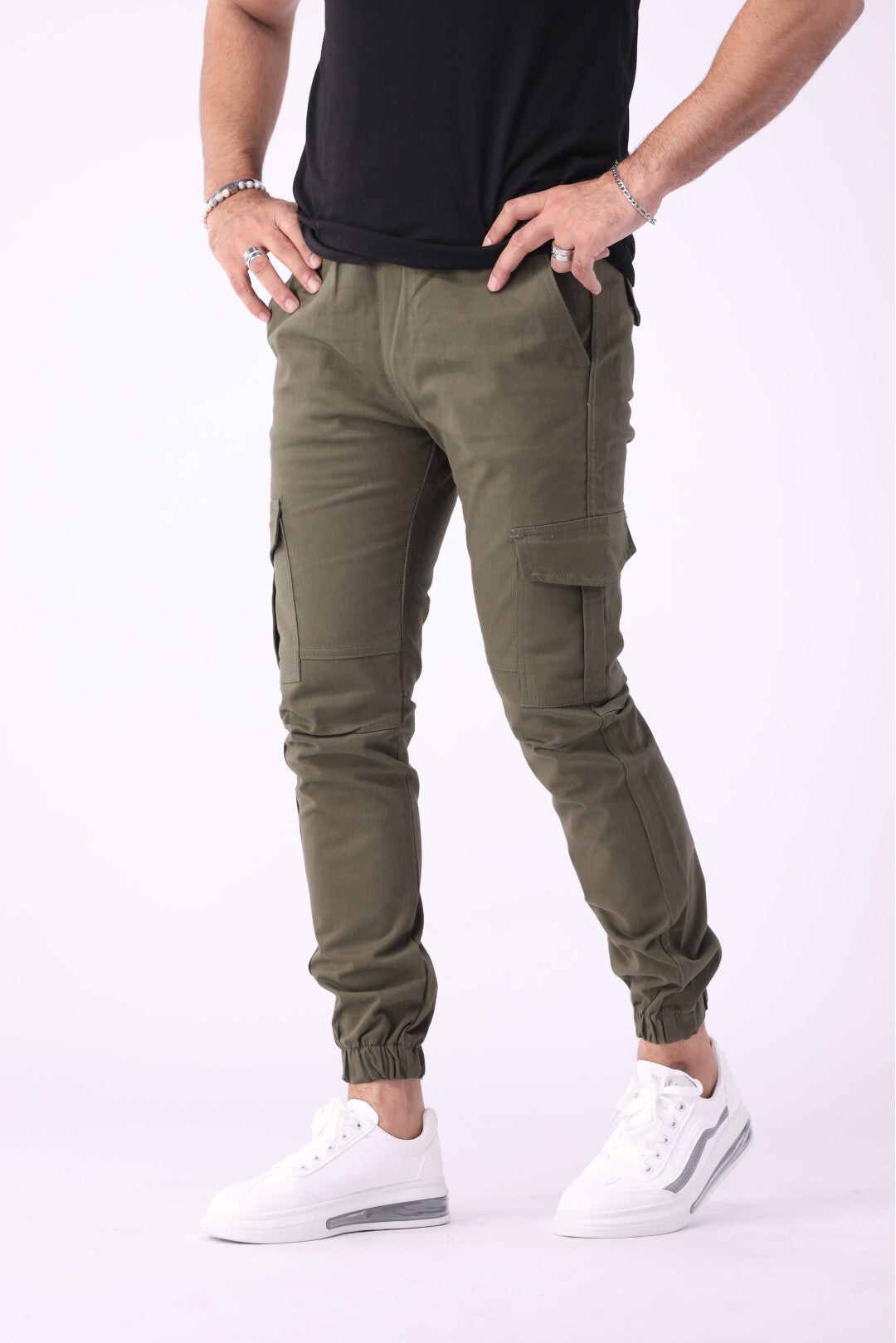 Cargo Six Pocket Trousers for Men, Army Green 6 Pocket Cargo Pant