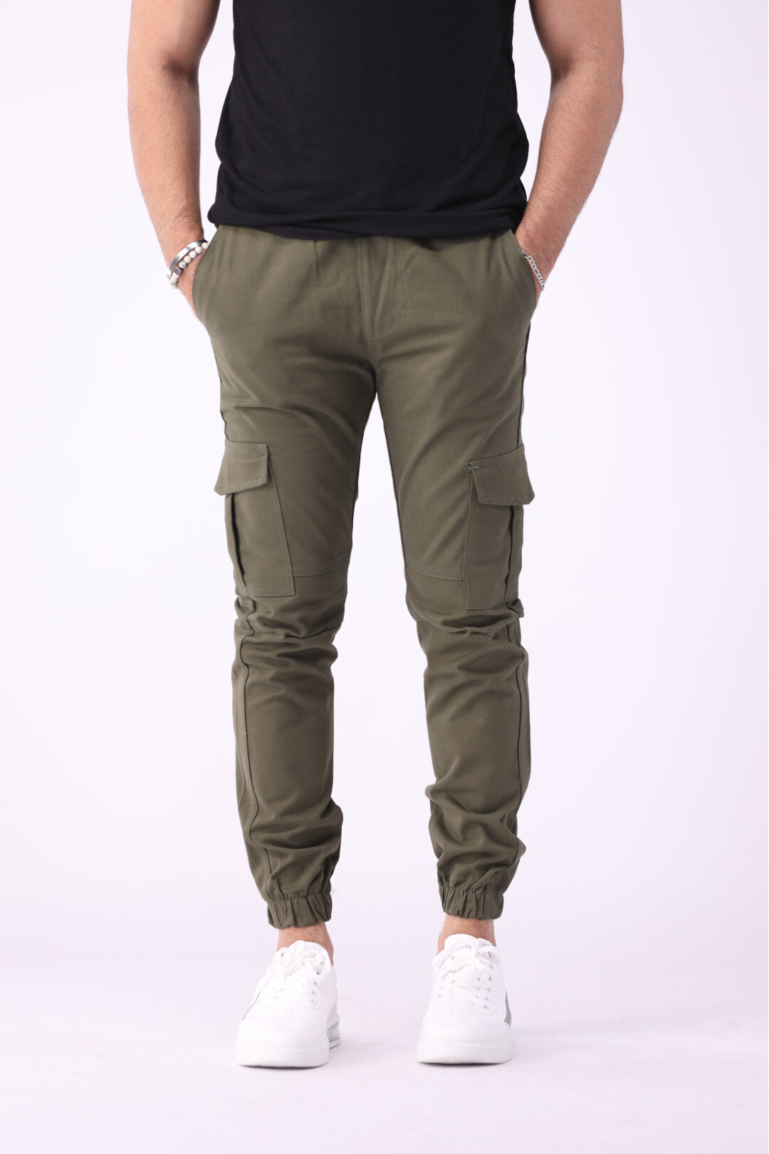 Cargo Six Pocket Trousers for Men, Army Green 6 Pocket Cargo Pant