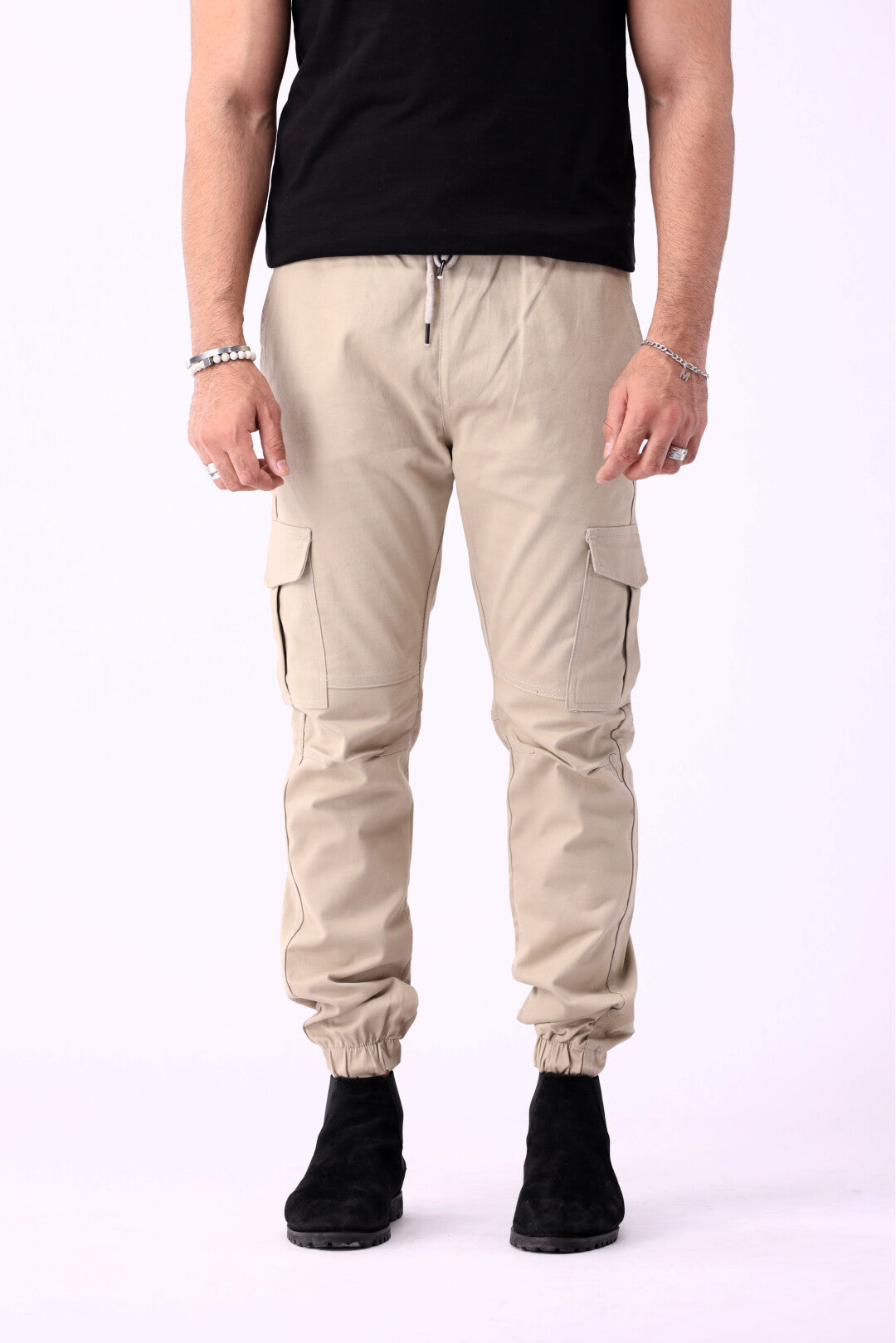 Cargo Six Pocket Trousers for Men, Light Pink 6 Pocket Cargo Pant